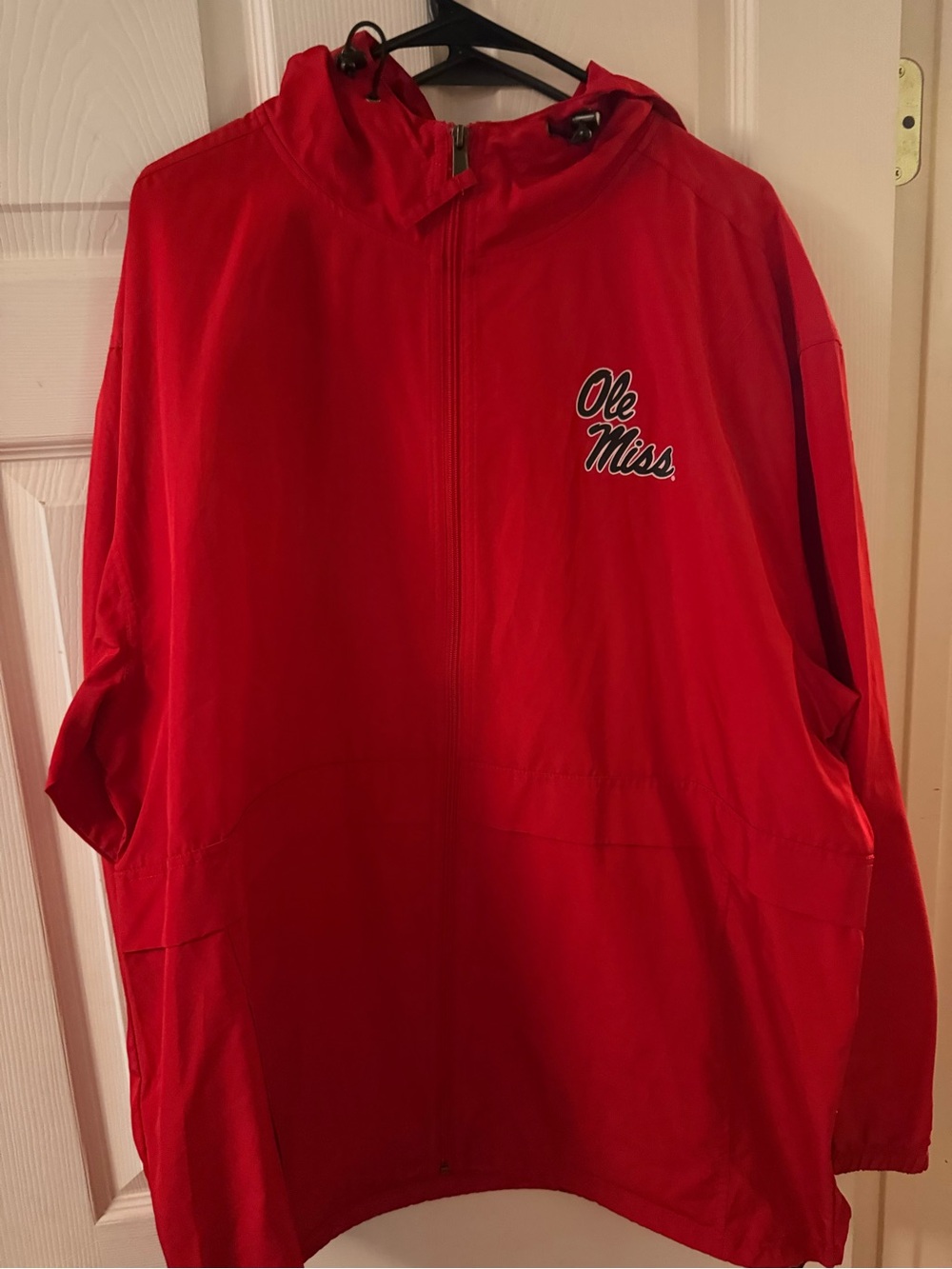 Ole Miss Red Hooded Windbreaker Jacket